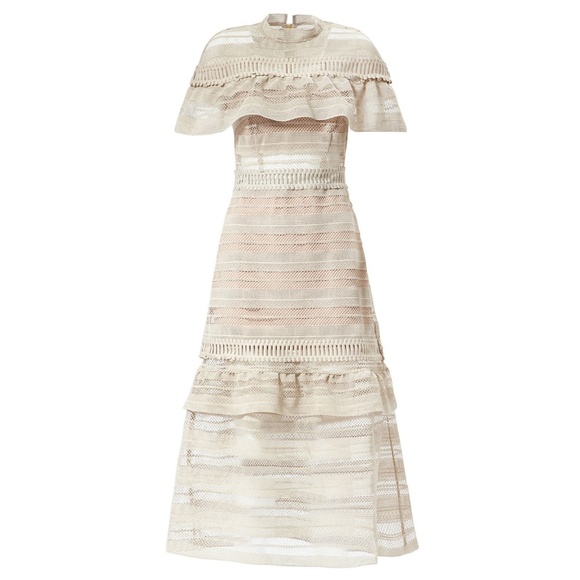 self portrait beige dress